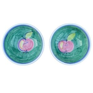 2 X Caleca Frutta apple 5” all purpose hand painted bowls